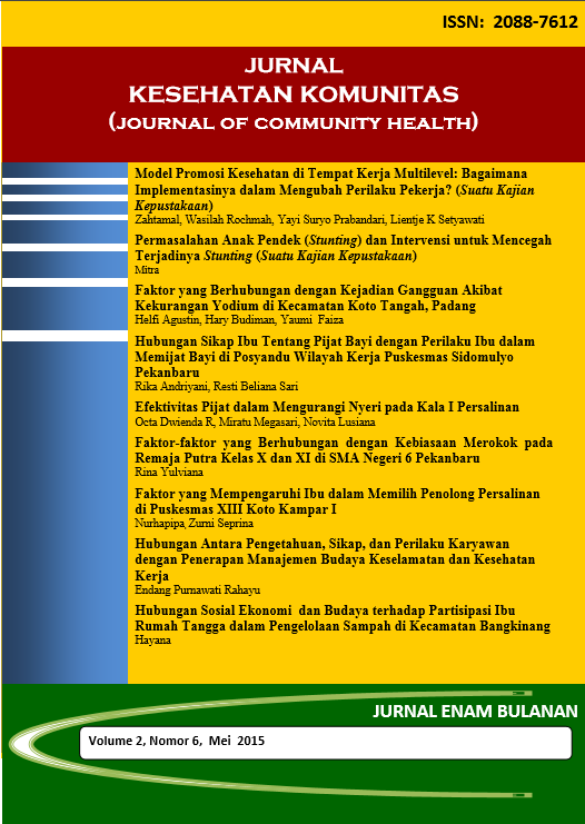 					View Vol. 2 No. 6 (2015): Jurnal Kesehatan Komunitas
				