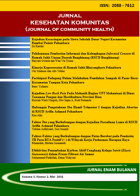 					View Vol. 3 No. 2 (2016): Jurnal Kesehatan Komunitas
				