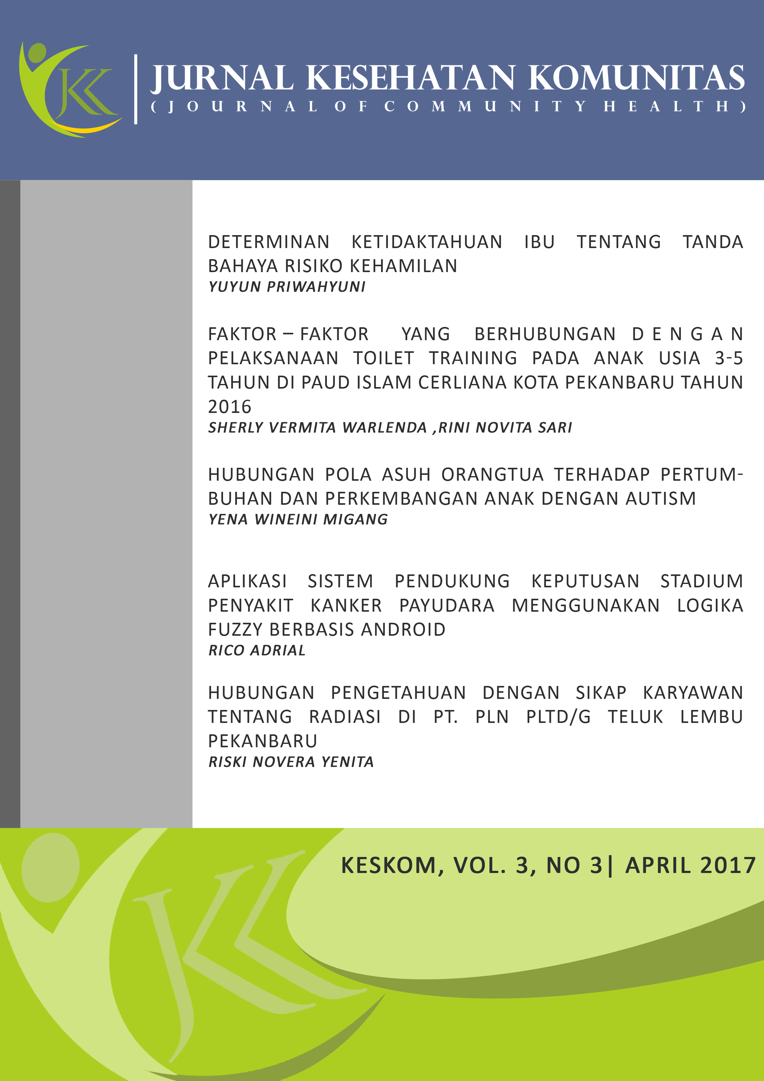					View Vol. 3 No. 3 (2017): Jurnal Kesehatan Komunitas
				
