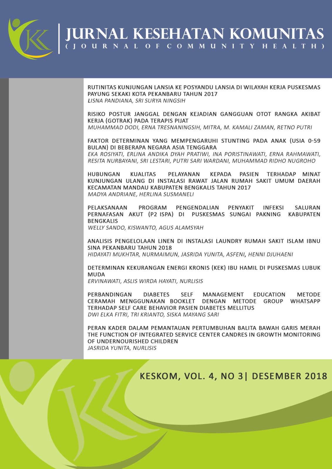 					Lihat Vol 4 No 3 (2018): Jurnal Kesehatan Komunitas
				