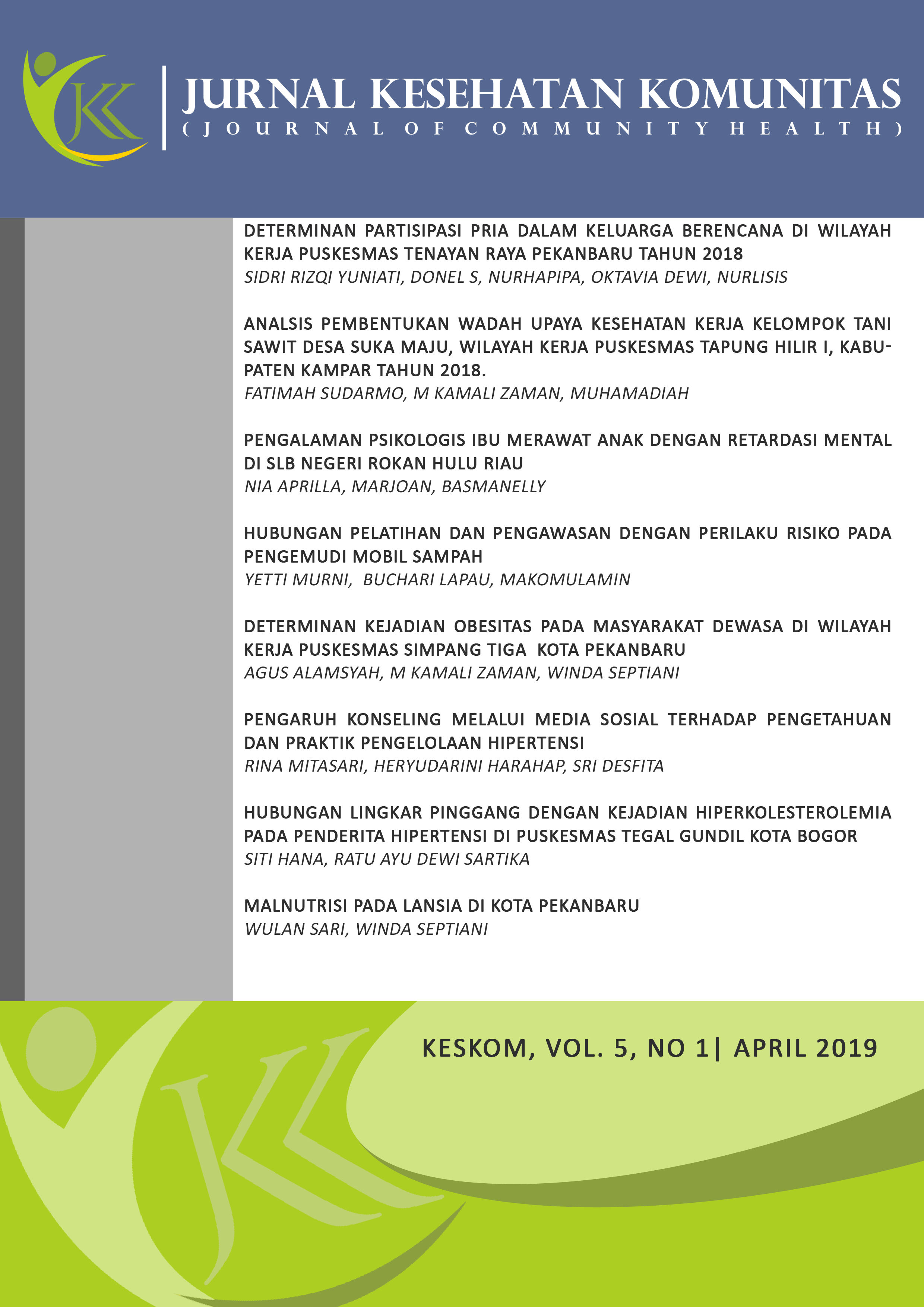 					Lihat Vol 5 No 1 (2019): Jurnal Kesehatan Komunitas
				