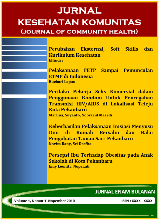 					Lihat Vol 1 No 1 (2010): Jurnal Kesehatan Komunitas
				