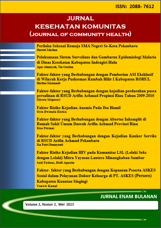 					Lihat Vol 2 No 2 (2013): Jurnal Kesehatan Komunitas
				