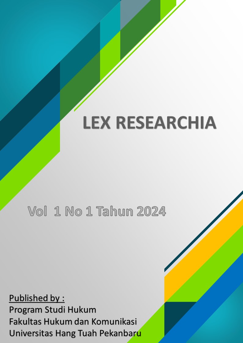 					View Vol. 1 No. 1 (2024): Lex Researchia First Issue
				